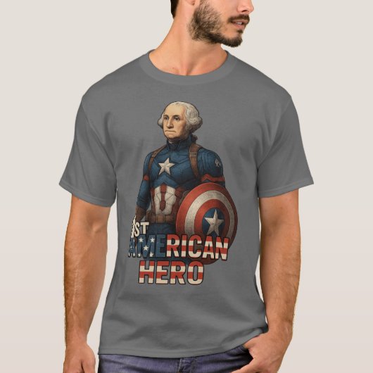 George Washington 1e Amerikaanse Held T-shirt (Voorkant)