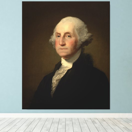 George Washington 1st Amerikaans President door St Canvas Afdruk (Insitu (Houten vloer))