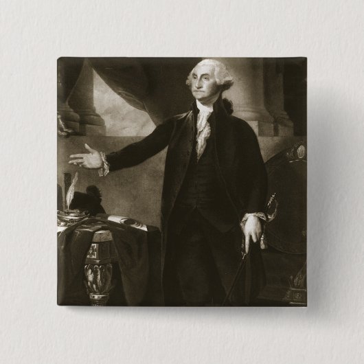 George Washington, 1ste President van de Verenigde Vierkante Button 5,1 Cm (Voorkant)