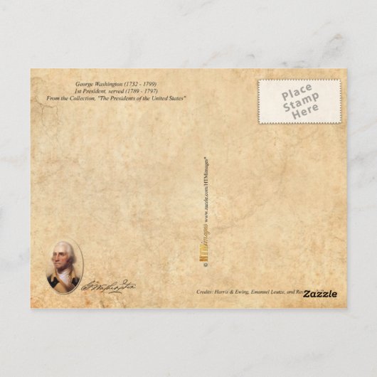 George Washington - 1ste President van de VS Briefkaart (Achterkant)