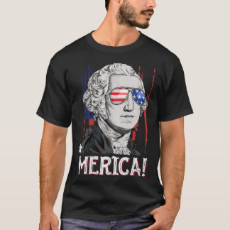 George Washington 4 juli Merica Kinder Jongens Ame T-shirt