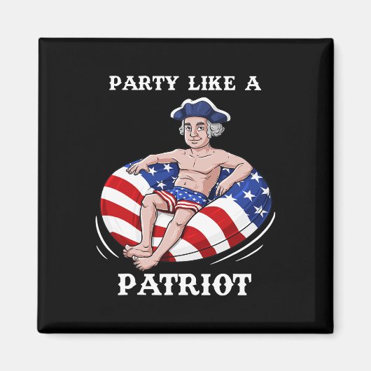 George Washington 4 juli VS patriottisch leuk Magneet (Voorkant)