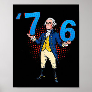 George Washington 76 Gegooid Zes Zeven Poster