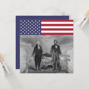 George Washington Abraham Lincoln American Flag Kaart