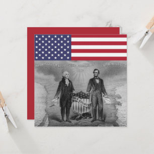 George Washington Abraham Lincoln American Flag Kaart