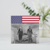 George Washington Abraham Lincoln American Flag Kaart (Staand voorkant)
