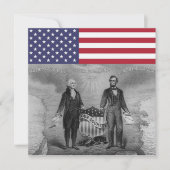 George Washington Abraham Lincoln American Flag Kaart (Voorkant)