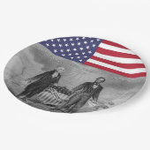 George Washington Abraham Lincoln American Flag Papieren Bordje (Gekanteld)