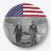 George Washington Abraham Lincoln American Flag Papieren Bordje (Voorkant)