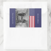 George Washington Abraham Lincoln American Flag Rechthoekige Sticker (Tas)