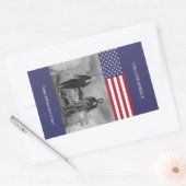 George Washington Abraham Lincoln American Flag Rechthoekige Sticker (Envelop)