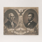 George Washington Abraham Lincoln Eagle Patriotic Legpuzzel (Horizontaal)