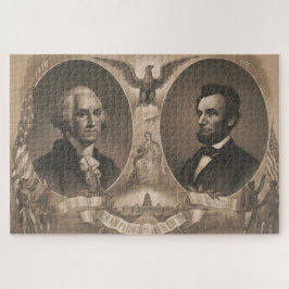George Washington Abraham Lincoln Eagle US Vintage Legpuzzel