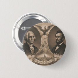 George Washington Abraham Lincoln Eagle US Vintage Ronde Button 5,7 Cm