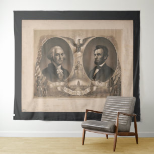 George Washington Abraham Lincoln Eagle US Vintage Wandkleed