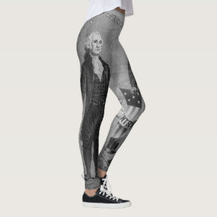 George Washington Abraham Lincoln Patriotic 4 juli Leggings