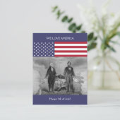 George Washington Abraham Lincoln Patriotic, Veren Briefkaart (Staand voorkant)