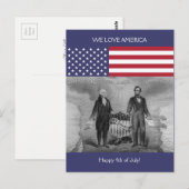 George Washington Abraham Lincoln Patriotic, Veren Briefkaart (Voorkant / Achterkant)