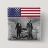 George Washington Abraham Lincoln Patriots USA Vierkante Button 5,1 Cm (Voorkant)