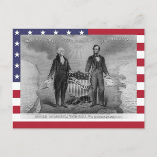George Washington Abraham Lincoln USA American Briefkaart