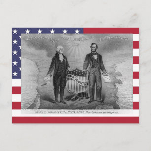 George Washington Abraham Lincoln USA American Briefkaart