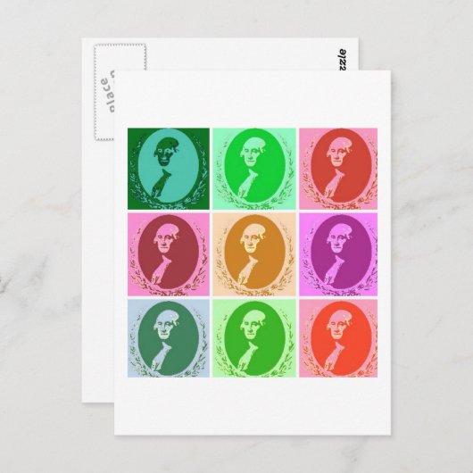 George Washington Abstract Briefkaart (Voorkant / Achterkant)