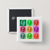George Washington Abstract Vierkante Button 5,1 Cm (Voorkant /achterkant)