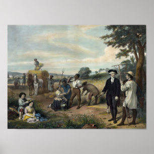 "George Washington als een boer" print/poster Poster