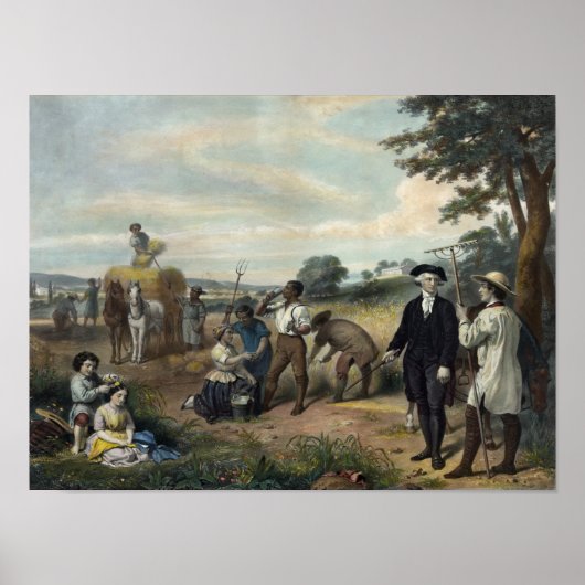 "George Washington als een boer" print/poster Poster (Voorkant)