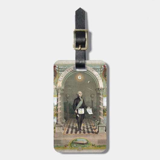 George Washington als Freemason Bagagelabel (Voorkant verticaal)