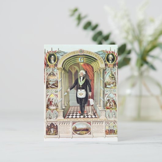 George Washington als Freemason Briefkaart (Staand voorkant)