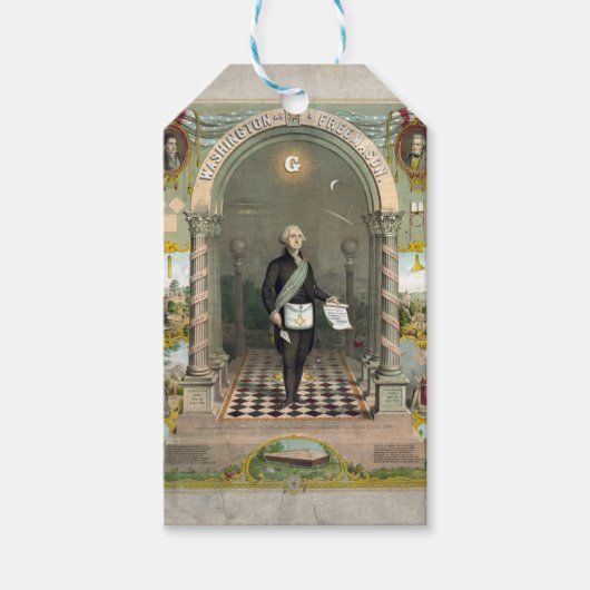 George Washington als Freemason Cadeaulabel (Voorkant)