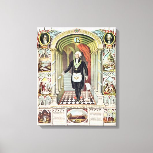 George Washington als Freemason Canvas Afdruk (Voorkant)