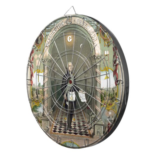 George Washington als Freemason Dartbord (Voorkant Rechts)