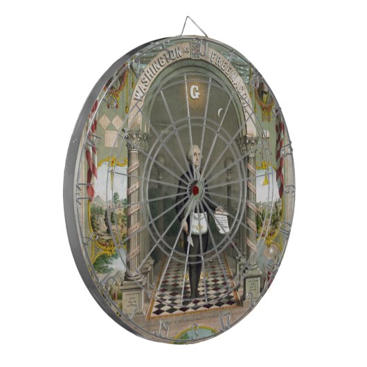 George Washington als Freemason Dartbord (Voorkant Links)