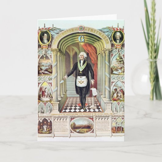 George Washington als Freemason Kaart (Voorkant)