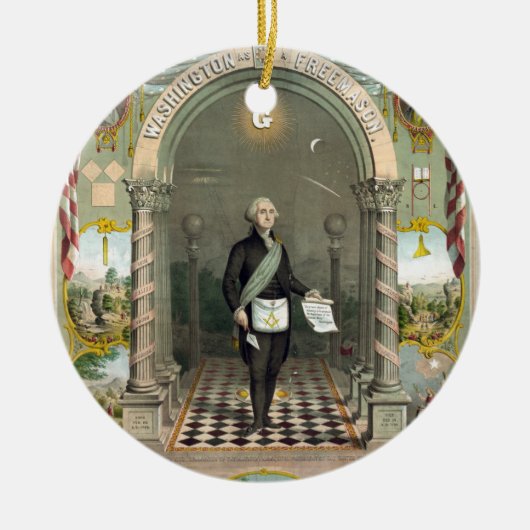 George Washington als Freemason Keramisch Ornament (Voorkant)