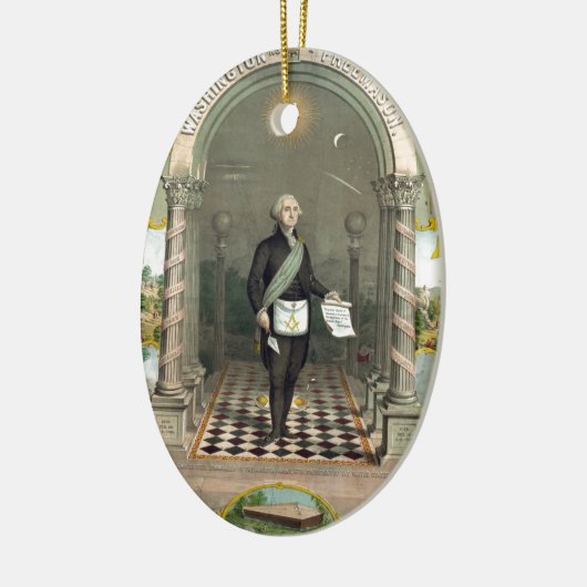 George Washington als Freemason Keramisch Ornament (Links)