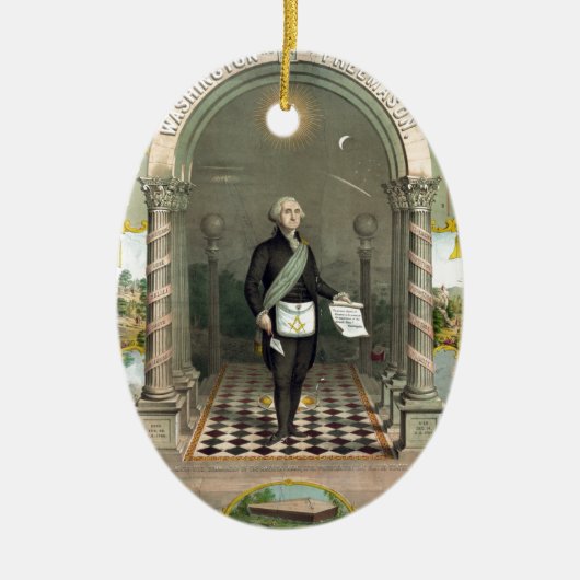 George Washington als Freemason Keramisch Ornament (Voorkant)