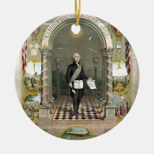 George Washington als Freemason Keramisch Ornament (Voorkant)