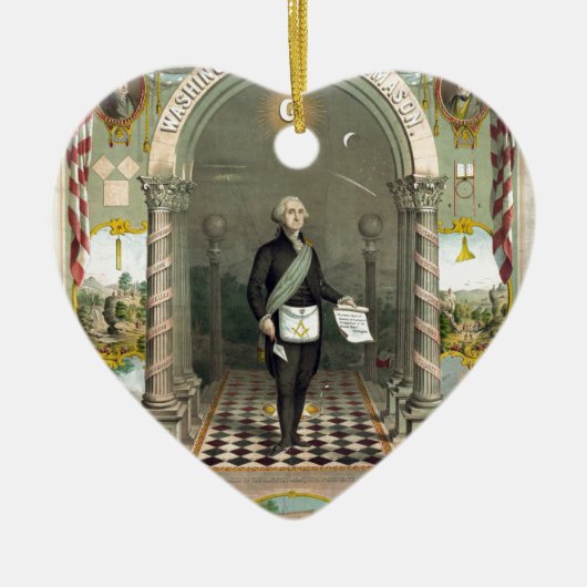 George Washington als Freemason Keramisch Ornament (Voorkant)