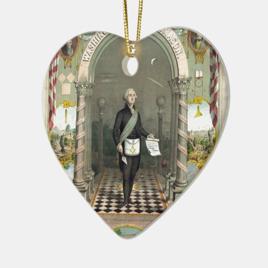 George Washington als Freemason Keramisch Ornament (Links)