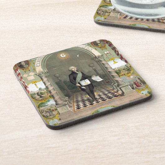 George Washington als Freemason Onderzetter (Linkerzijde)