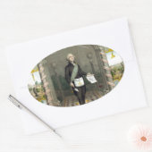 George Washington als Freemason Ovale Sticker (Envelop)