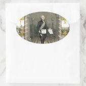 George Washington als Freemason Ovale Sticker (Tas)