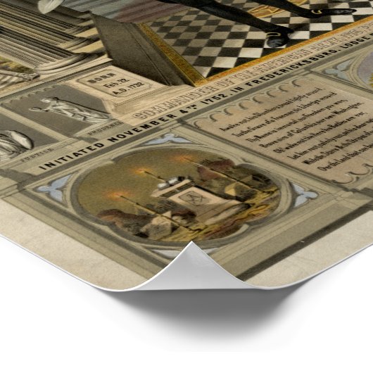 George Washington als Freemason-portret, 1867. Poster (Hoek)