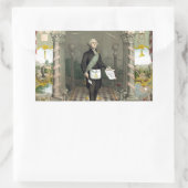 George Washington als Freemason Rechthoekige Sticker (Tas)