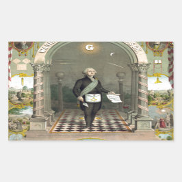 George Washington als Freemason Rechthoekige Sticker