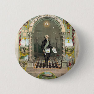 George Washington als Freemason Ronde Button 5,7 Cm