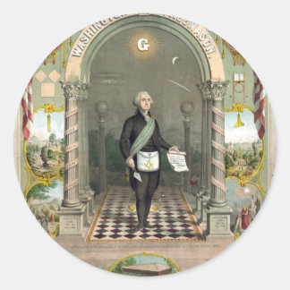 George Washington als Freemason Ronde Sticker